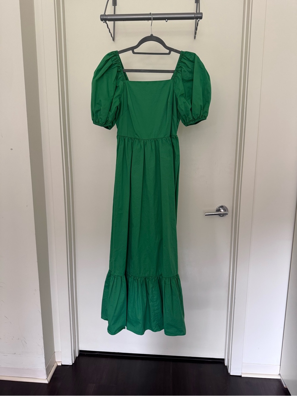 Express Green Smocked Neckline Top